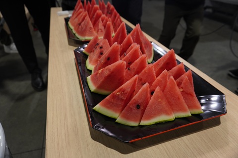 試食用のらいでんスイカ
